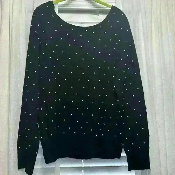 NWT Lilly Pulitzer L Laveta Rhinestone Onyx Sweater. Item# 8T - Picture 6 of 13